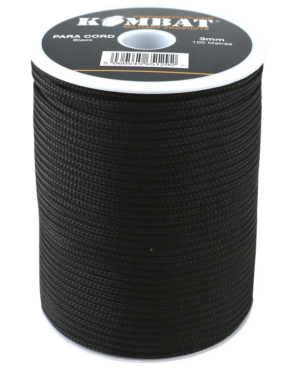 kombat uk Paracord – 100m Reel – Black