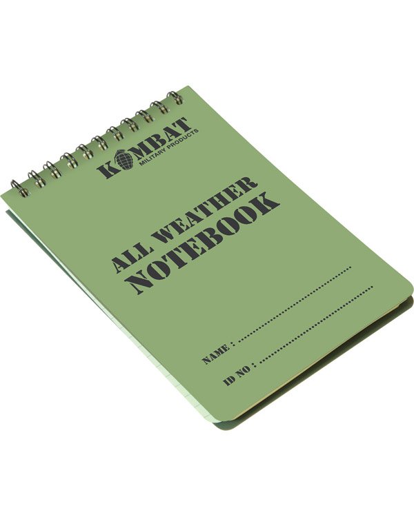 Kombat UK A6 Waterproof Notepad with Grid lines