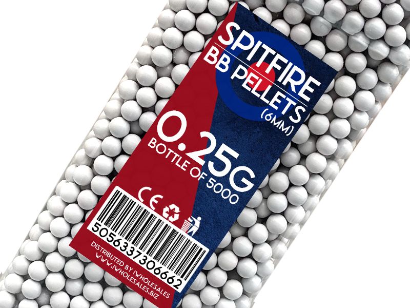 Spitfire BB Pellets 0.25g (5000 Bottle - White)