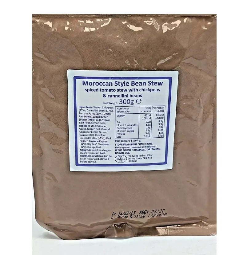British army Ration Main Meal Pouch - Morrocan Bean Stew