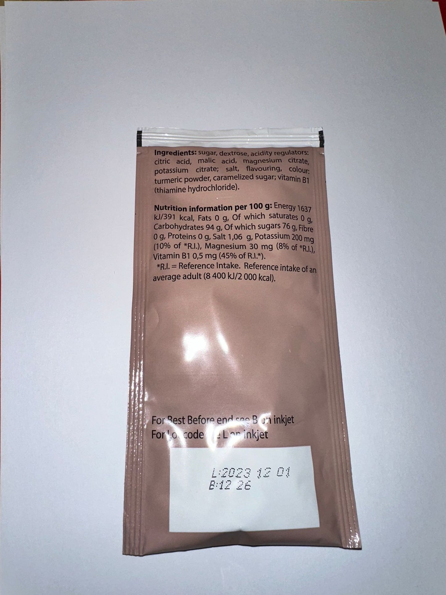 British army Ration Pack - fortified apple energy Drink Powder 45g