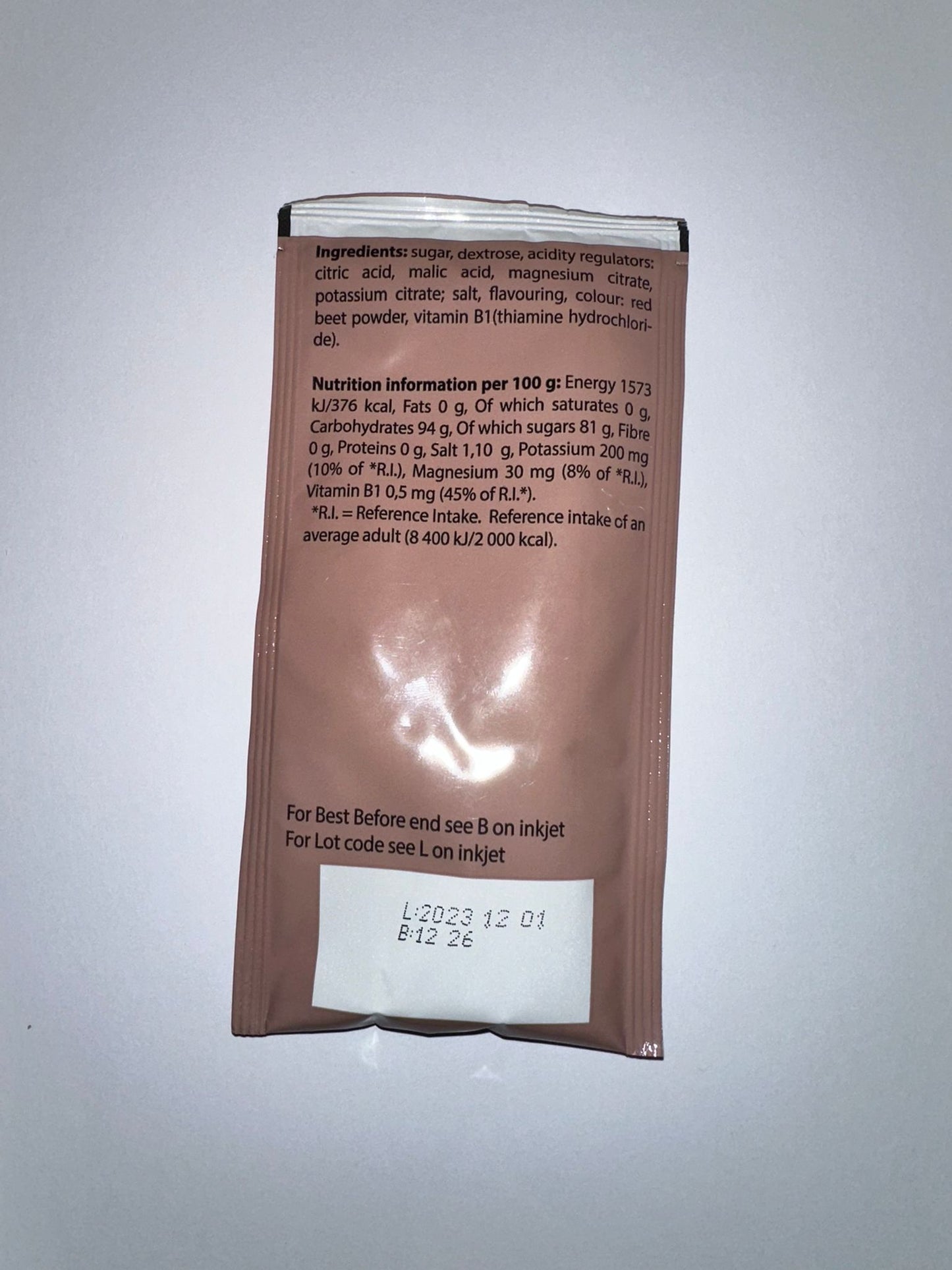 British army Ration Pack - fortified strawberry energy Drink Powder 45g
