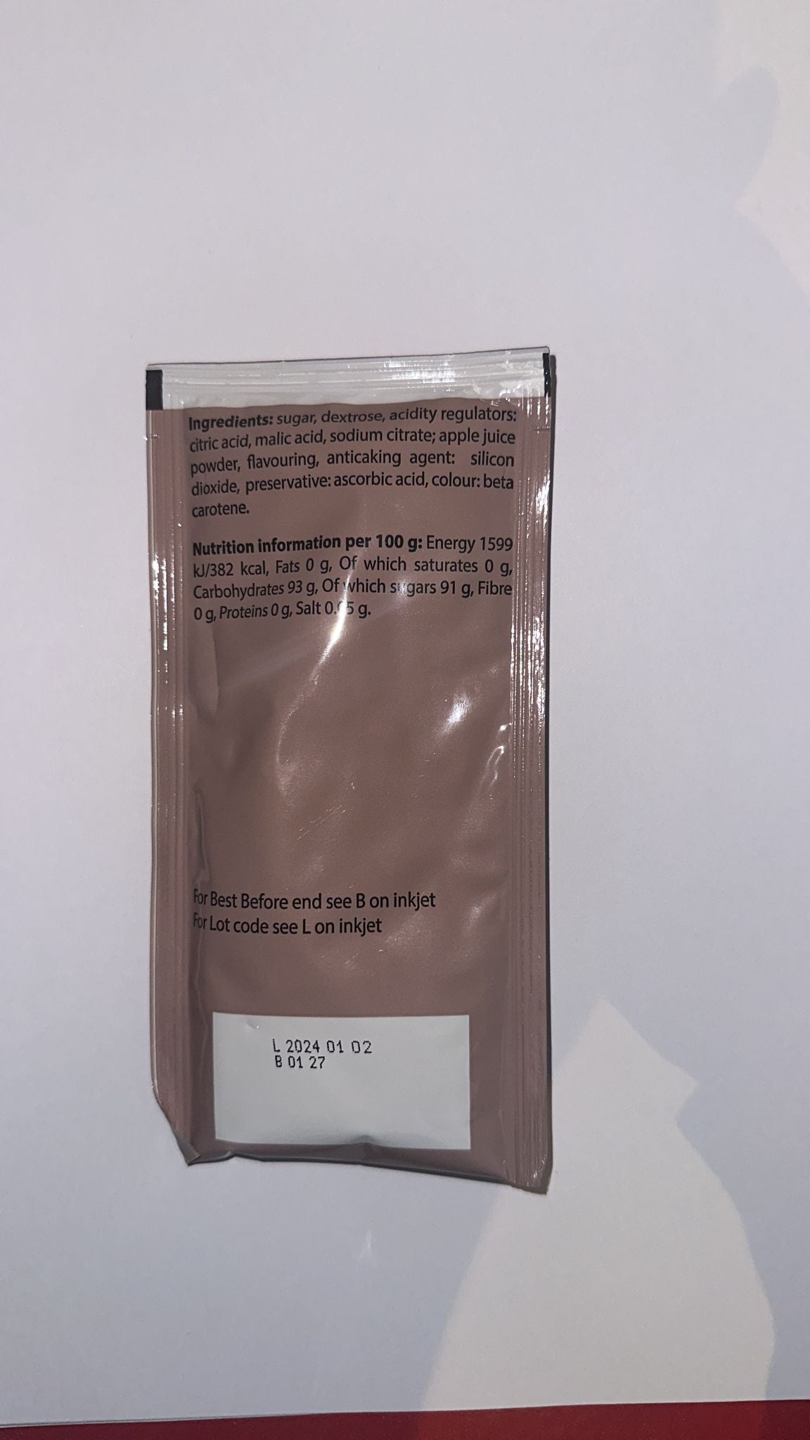 British army Ration Pack Accessory - pear Fruit Flavour Drink Powder 45g