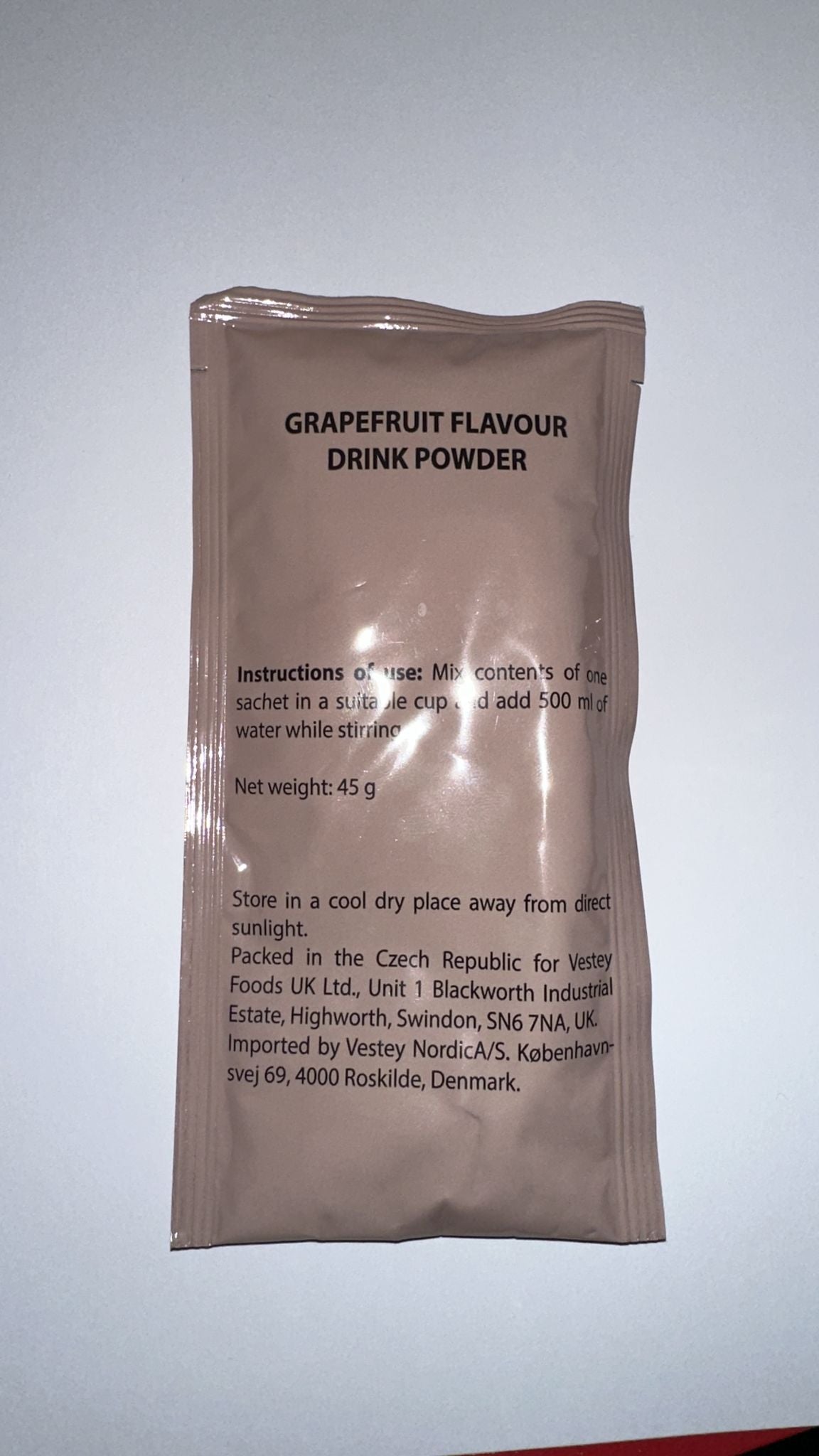 British Army Ration - Grapefruit Fruit Flavour Drink Powder 45g