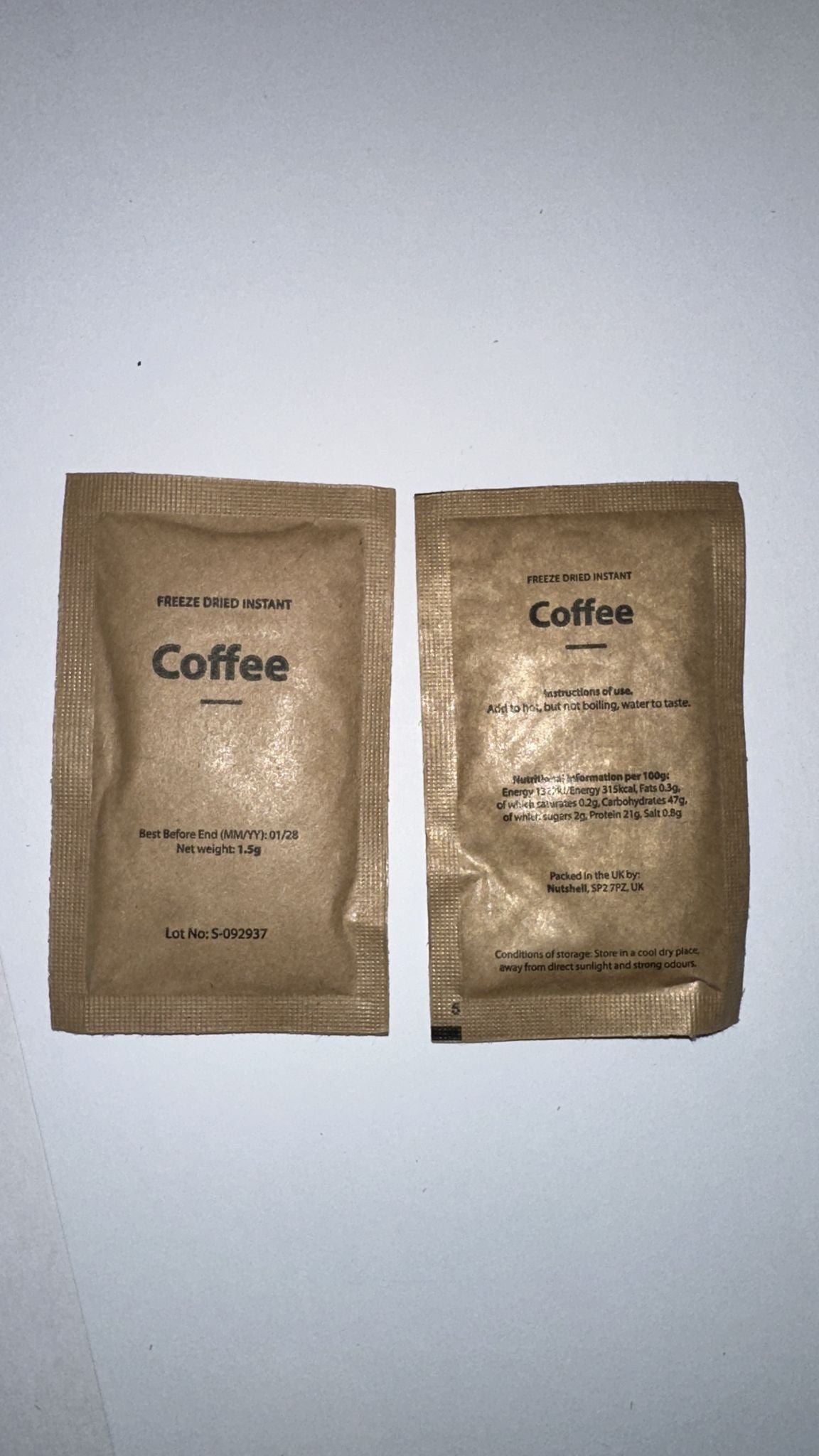 British Army Ration Pack - Freeze Dried Coffee Sachets x10