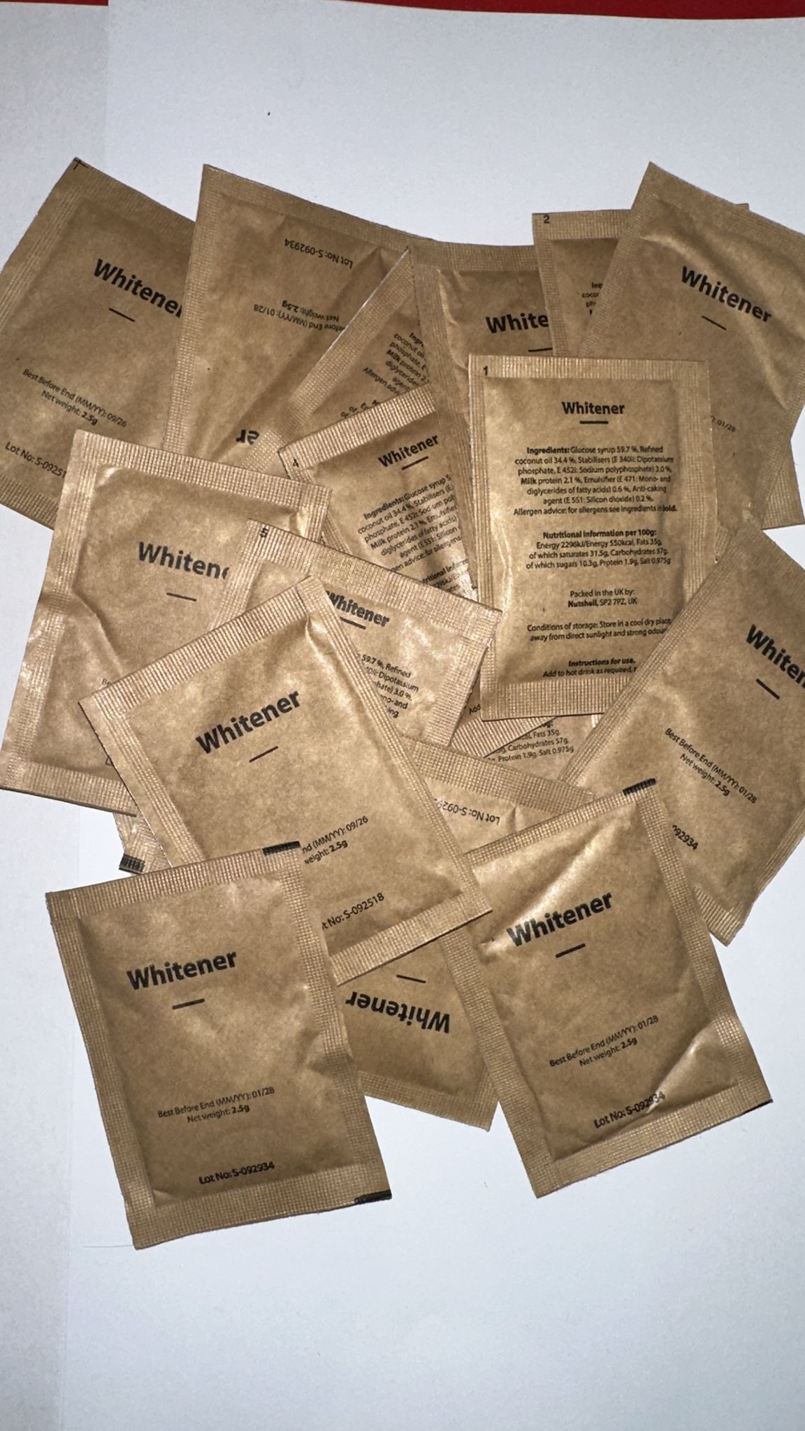 British Army Ration Pack - hot drink whitener Sachets pack of 20