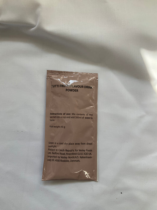 British Military Ration Pack Accessory - Tutti Frutti Flavour Drink Powder 45g