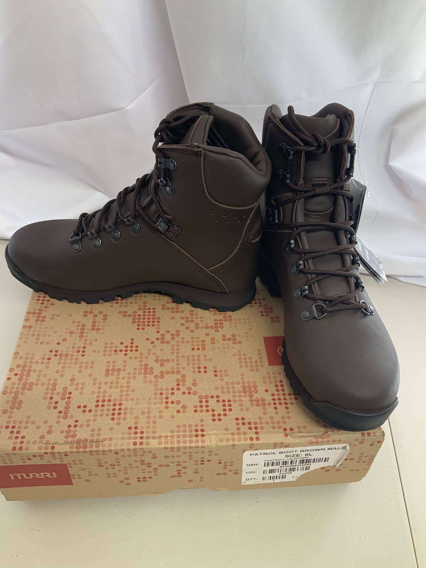 British Army Issued ITURRI size 8L male patrol boots BRAND NEW #12