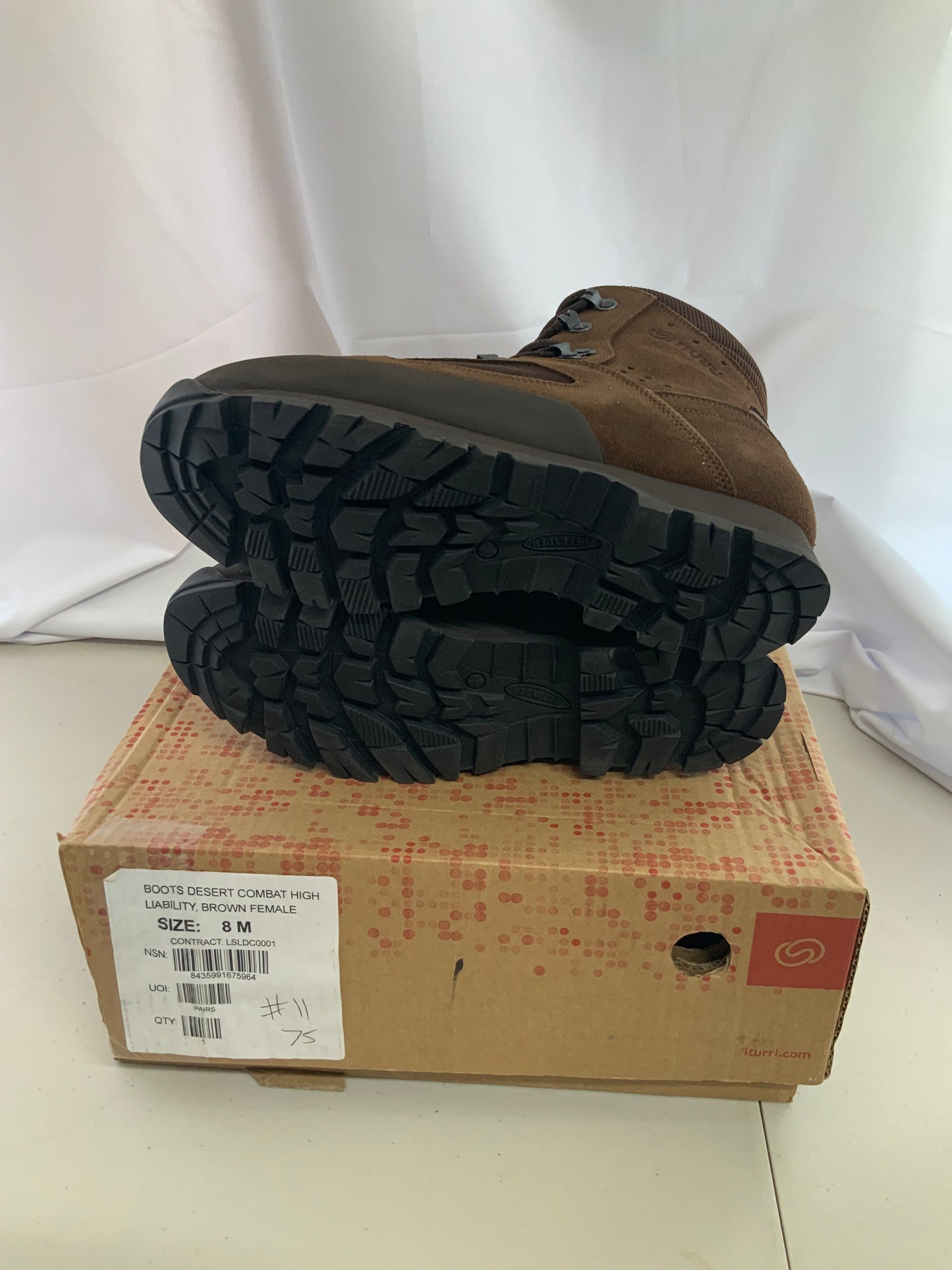 British army issue ITURRI desert combat high liability female brown boots 8M BRAND NEW #11