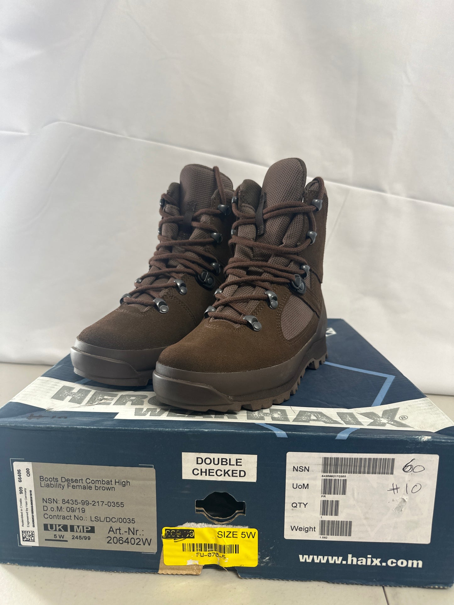 British army issue Haix Desert Combat High Liability Brown female Boots Size 5W #10