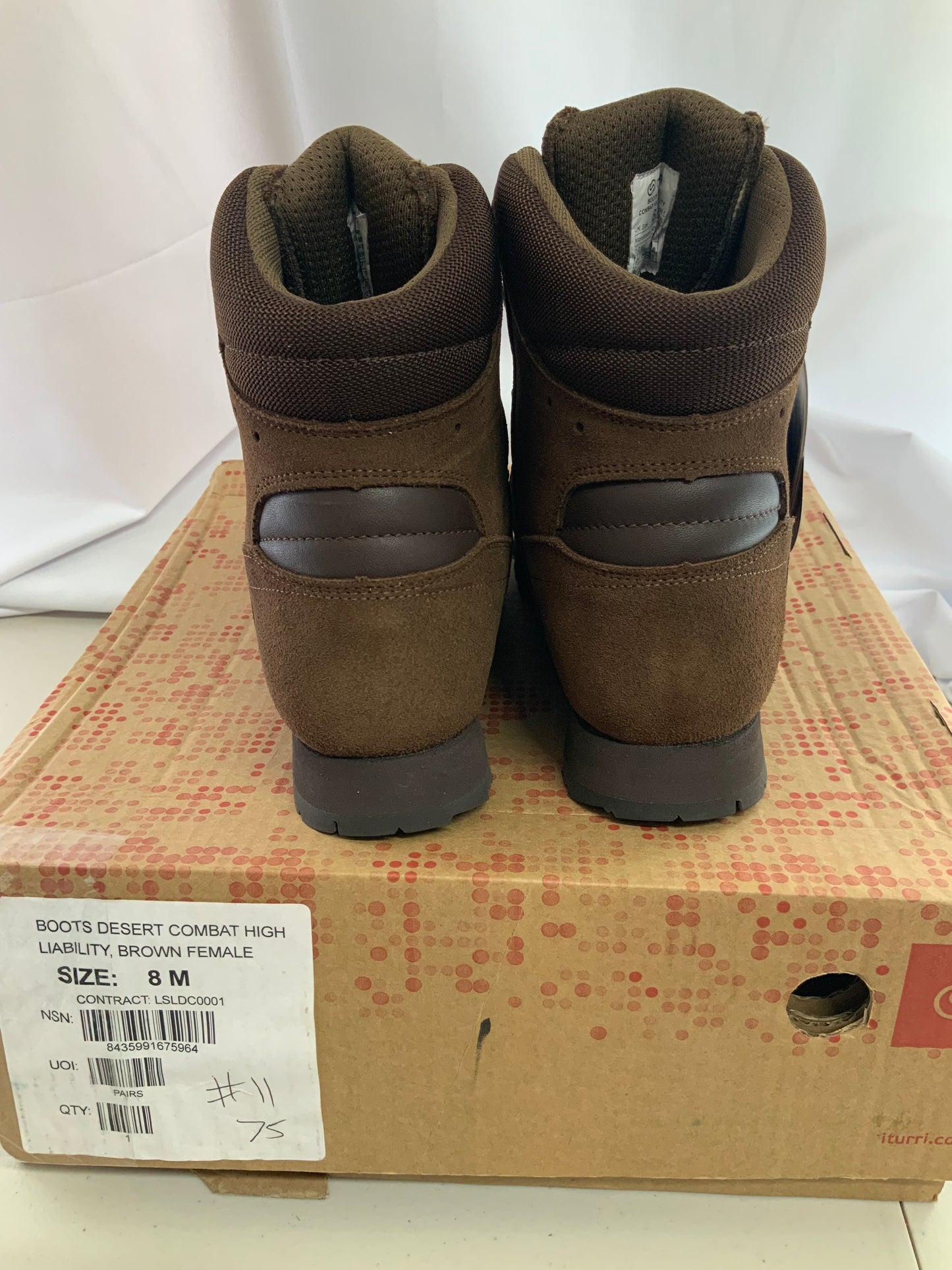 British army issue ITURRI desert combat high liability female brown boots 8M BRAND NEW #11
