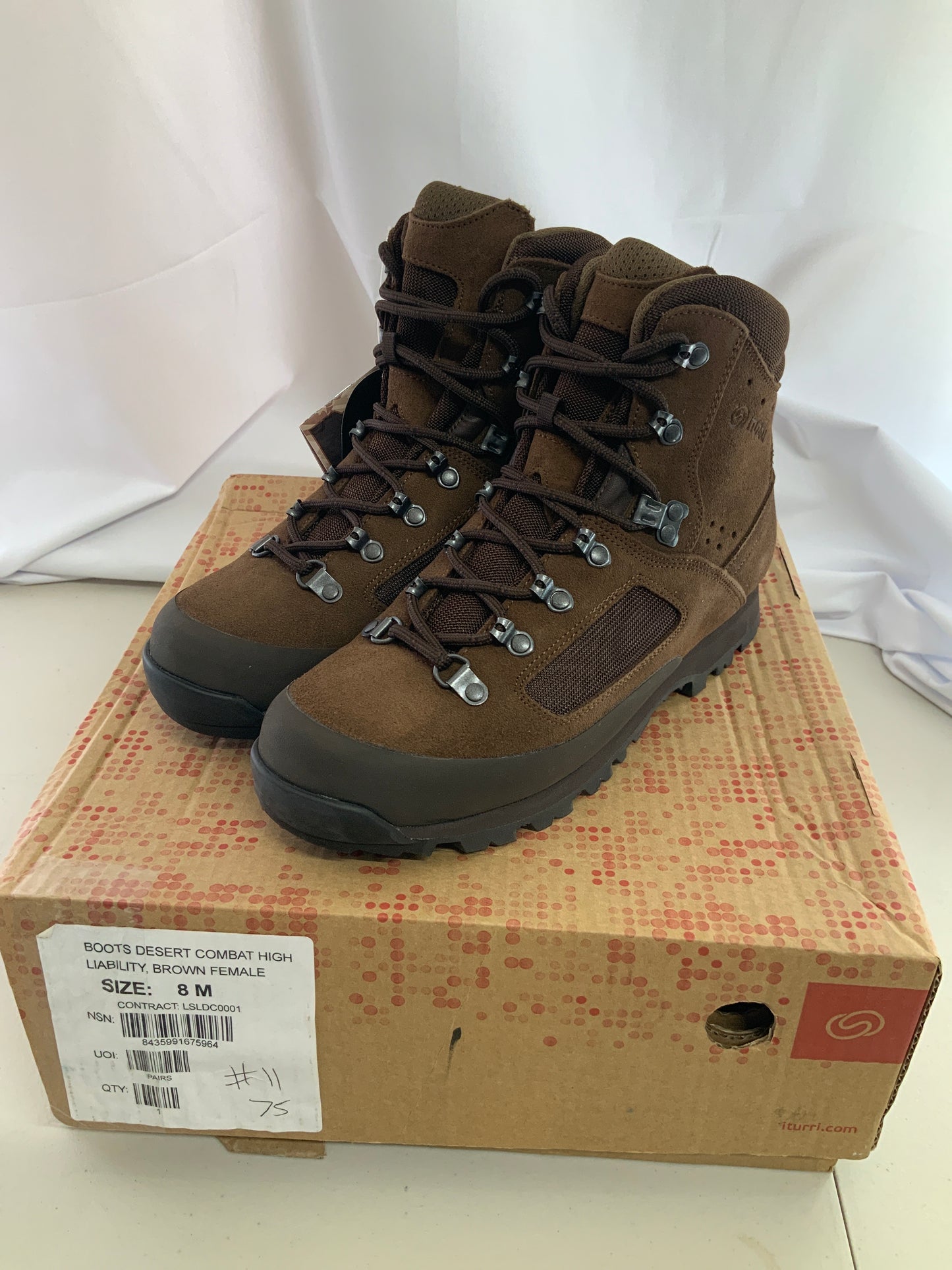 British army issue ITURRI desert combat high liability female brown boots 8M BRAND NEW #11