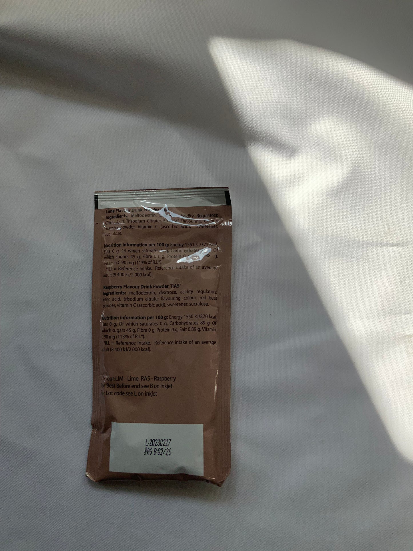 British Military Ration Pack Accessory - Raspberry Flavour Drink Powder 45g