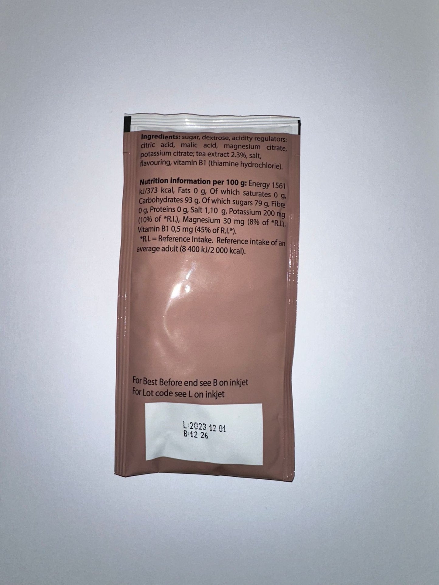 British army Ration Pack -  fortified peach iced tea energy Drink Powder 45g