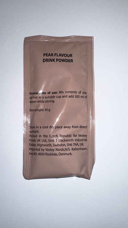 British army Ration Pack Accessory - pear Fruit Flavour Drink Powder 45g