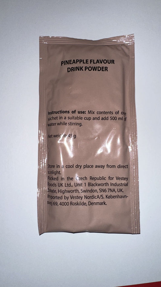 British army Ration Pack Accessory - pineapple Flavour Drink Powder 45g