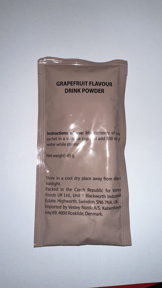 British Army Ration - Grapefruit Fruit Flavour Drink Powder 45g