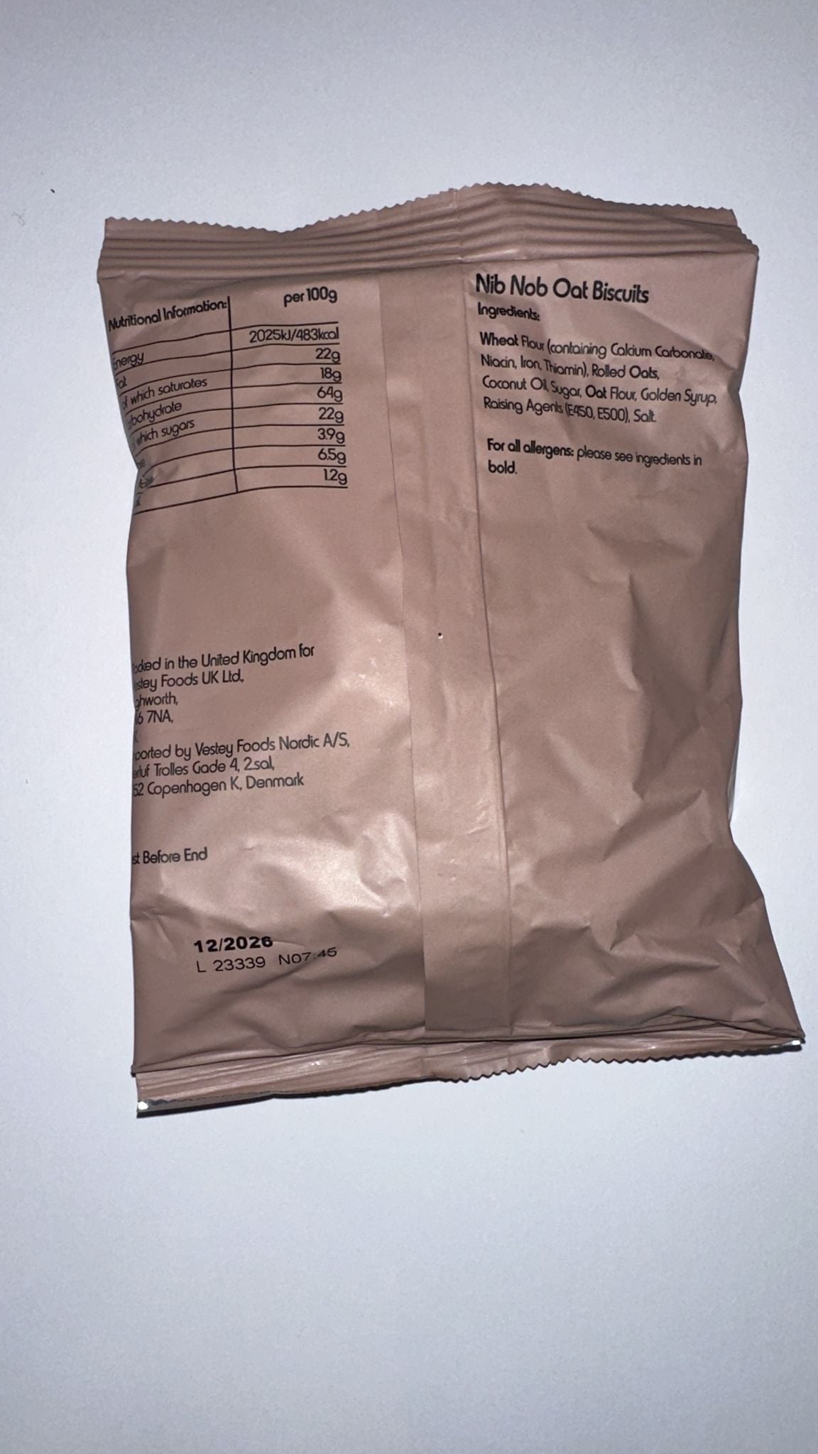 British army Ration Pack  - nib nobs 50g