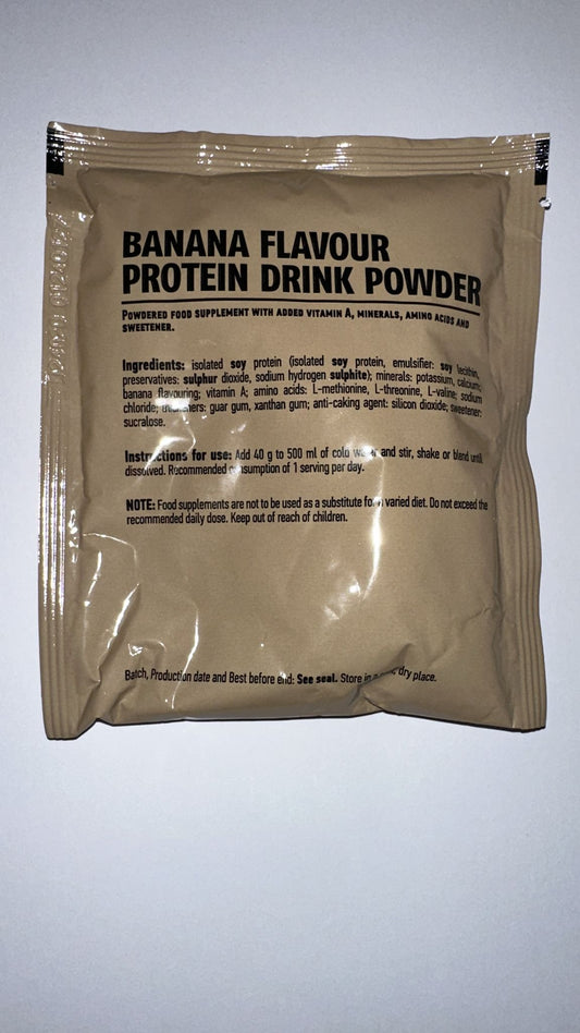 British army Ration Pack  - banana flavour Protein Drink Flavour 40g