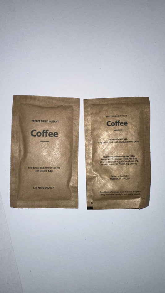British Army Ration Pack - Freeze Dried Coffee Sachets x10