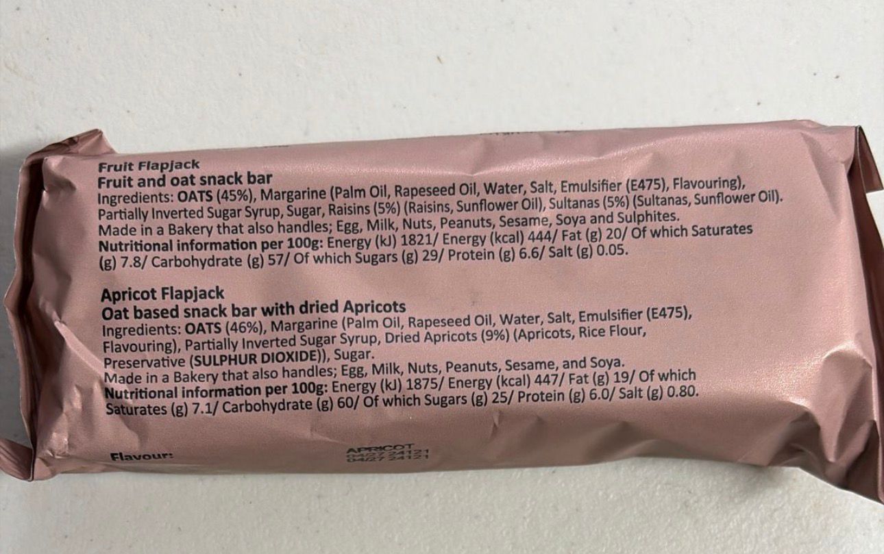 British army Ration Pack Accessory - apricot Flapjack Bar 110g