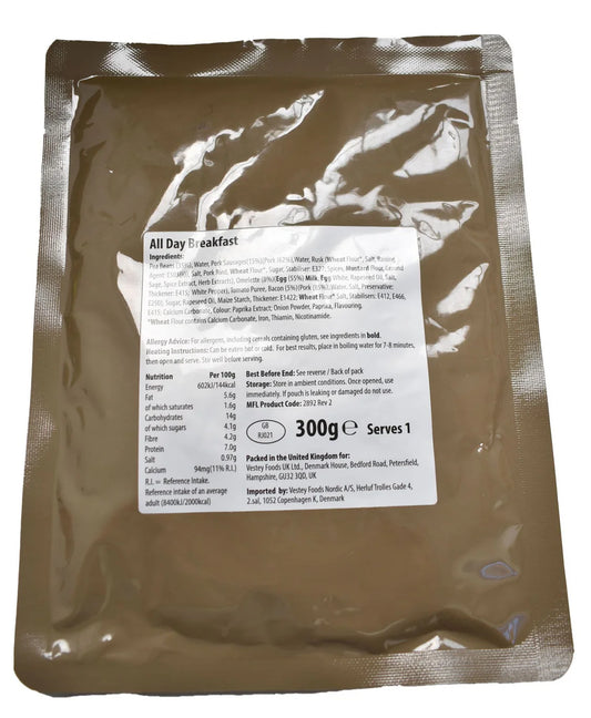 British army Ration Main Meal Pouch - All Day Breakfast 300g