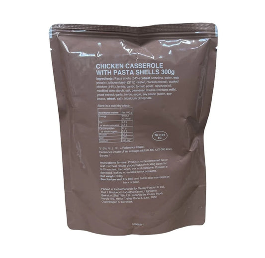 British army Ration Main Meal Pouch - Chicken Casserole With Pasta Shells 300g