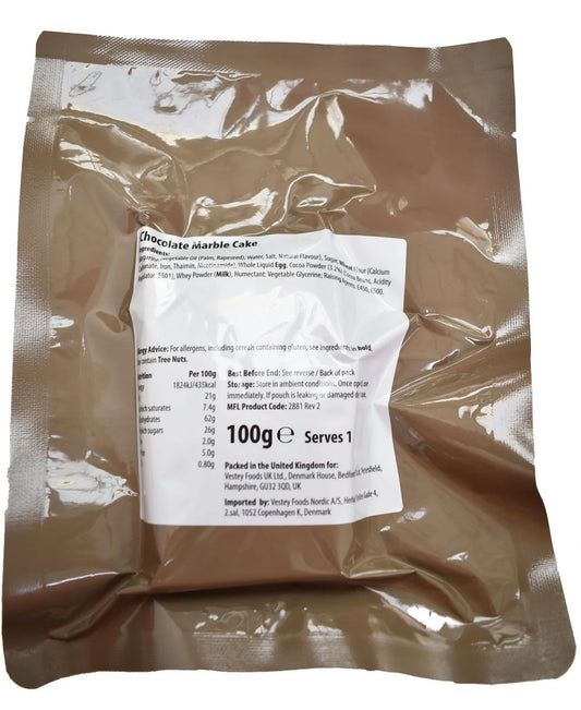 British army Ration Main Meal Pouch - Chocolate Marble Cake 100g
