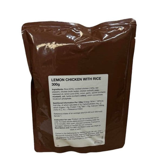 British Military Ration Main Meal Pouch - Lemon Chicken With Rice 300g