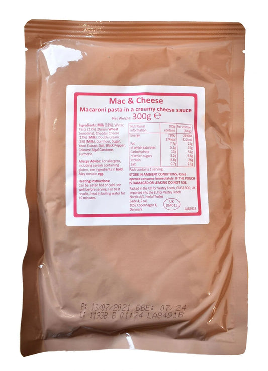 British Army Ration Main Meal Pouch - Mac & Cheese 300g