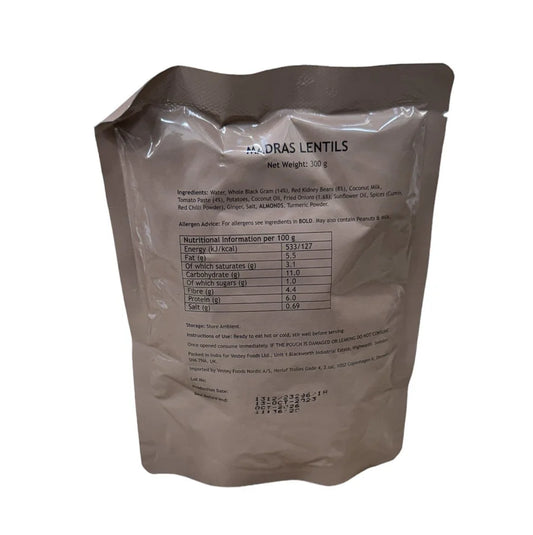 British army Ration Main Meal Pouch - Madras Lentils 300g