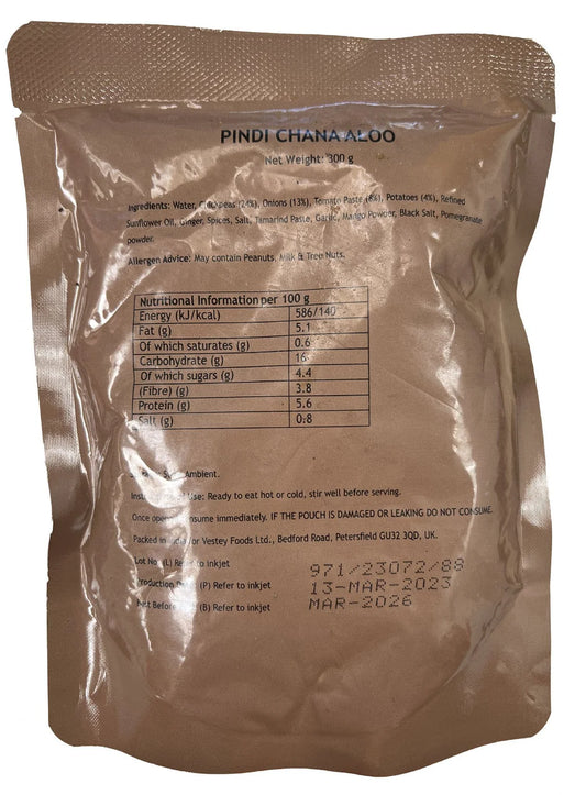 British Army Ration Main Meal Pouch - Pindi Chana Aloo 300g