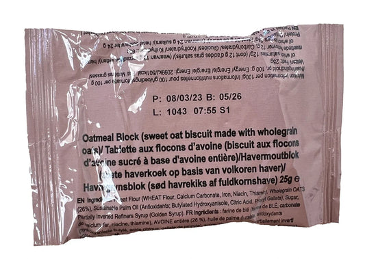 British army Ration Pack Accessory - Oatmeal Block 25g