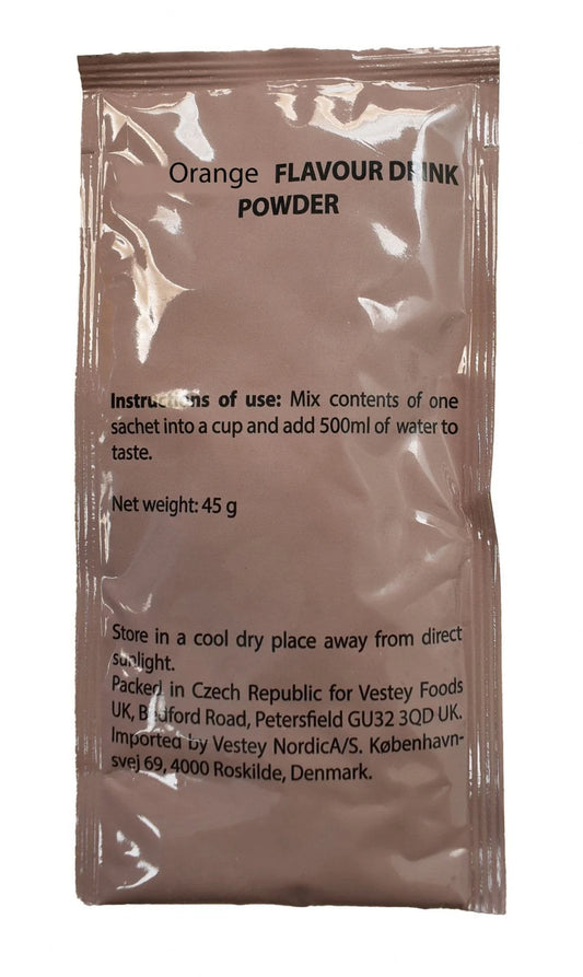 British Army Ration Pack Drink Powder 45g - Orange