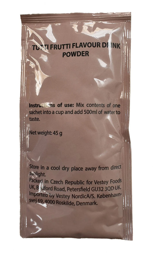 British Military Ration- Tutti Fruitti Fruit Flavour Drink Powder 45g