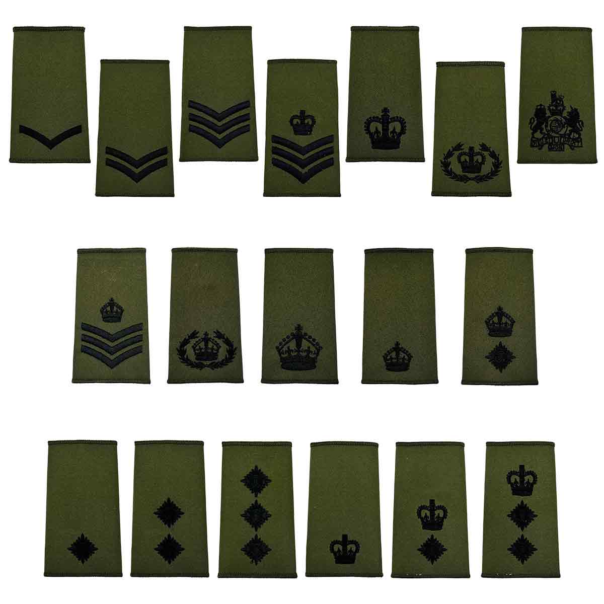 british army rank slides